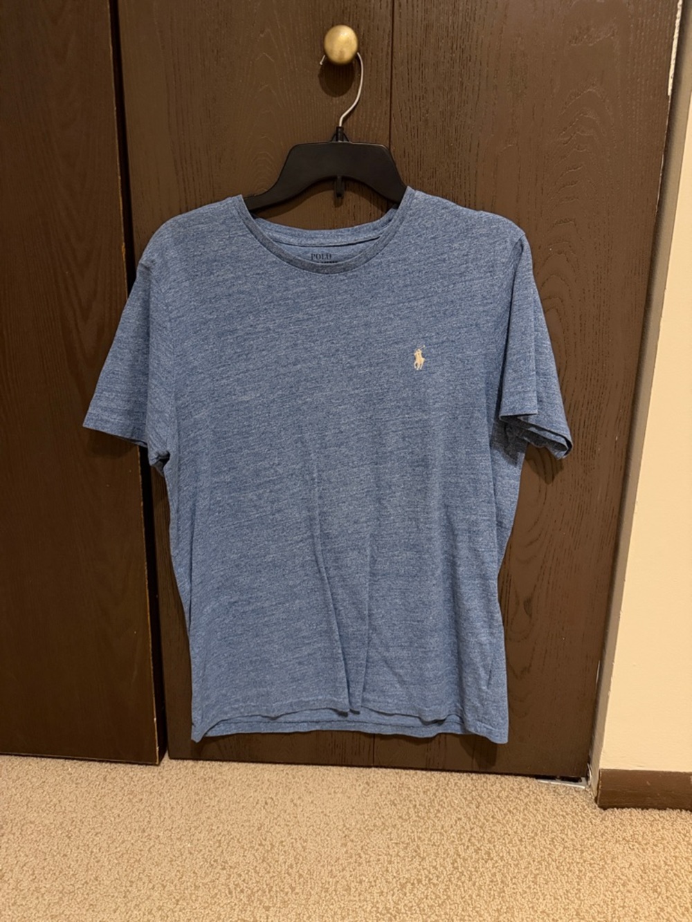 Polo by Ralph Lauren Heathered Blue Crewneck Tee with Pony Logo